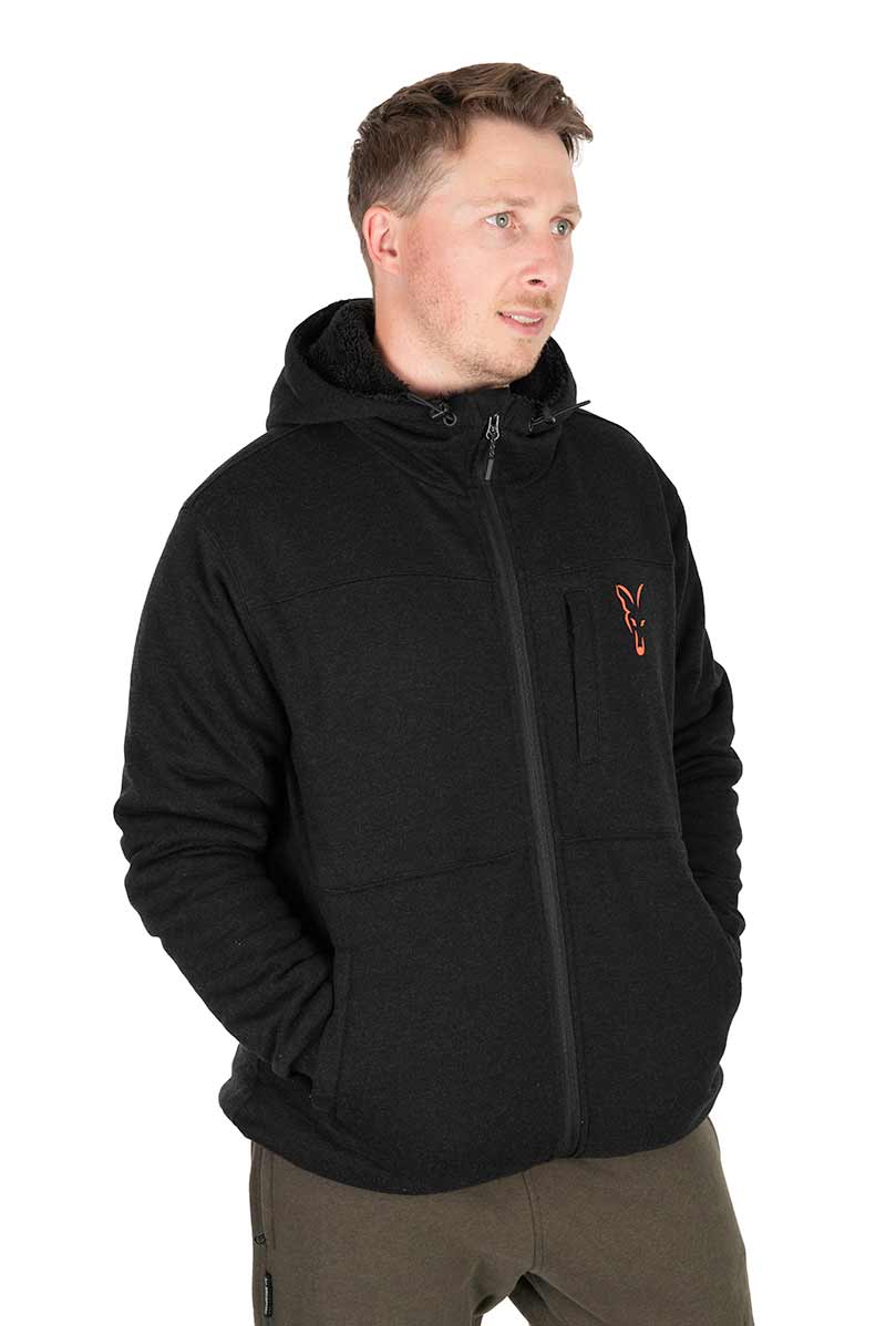 Collection Sherpa Jacket Black & Orange